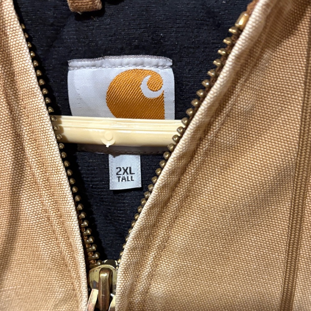 Carhartt Men's Tan Hooded Jacket 2XL Tall - Picture 5 of 9